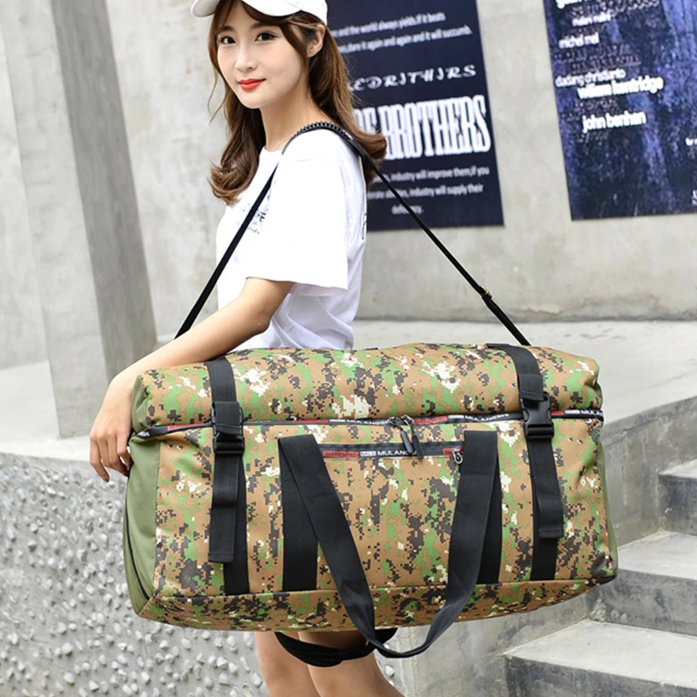 Bolsa de viaje para acampar al aire libre para hombre y mujer, mochila grande de nailon impermeable para senderismo, bolso de viaje, bolsa de almacenamiento X5A - imagen 3