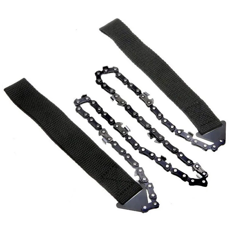 Sierra portátil de bolsillo con cremallera para exteriores, herramienta de sierra de alambre de supervivencia para acampar, 11/33 dientes, 24 pulgadas - imagen 2