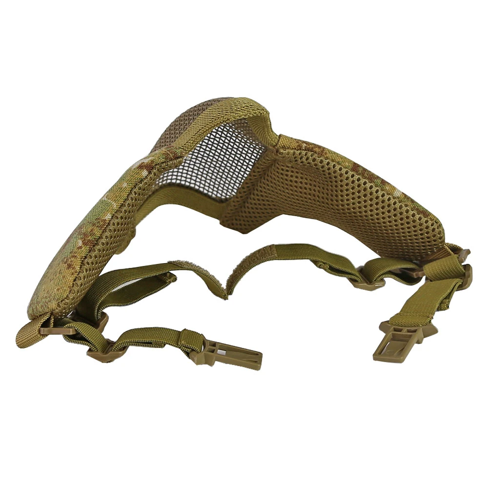 Casco táctico de malla de acero, máscara de media cara, Versión Rápida, rieles de arco de protección para Paintball, caza, CS, Airsoft, accesorios de juego - imagen 3
