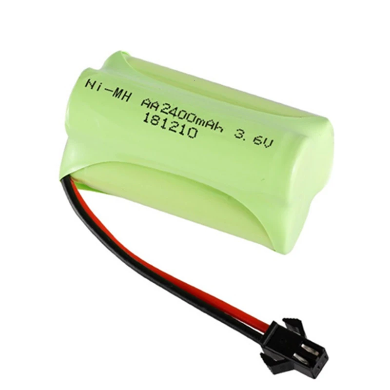 Ni-MH-batería recargable de 3,6 V y 2400mah, cargador de 3,6 v para coche de juguete Rc, tanque, tren, Robot, barco, pistola, AA, 3,6 v, Modelo T - imagen 2