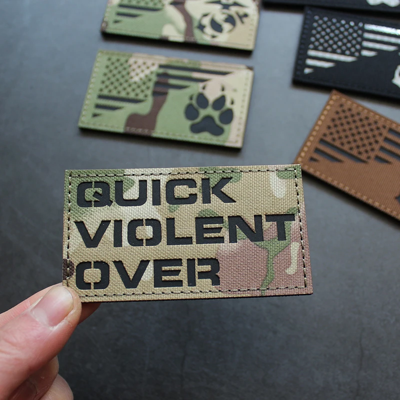 Parche reflectante IR, insignia táctica infrarroja con grabado láser de nailon, Bandera de EE. UU., K9, pata de perro, uniforme, USMC, Marines - imagen 3