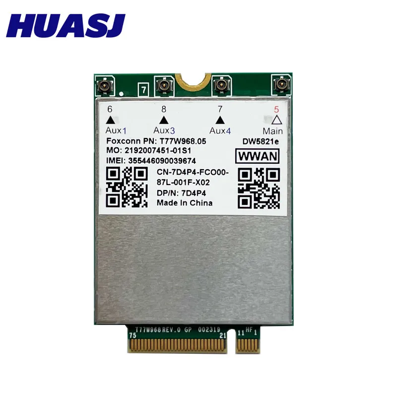 HUASJ-Módulo de tarjeta T77W968 para DW5821e, LTE, Cat16, GNSS, 4G, WWAN, para latencia 5420, 5424, 7424, latitud rugosa 7400/7400, 2 en - imagen 3
