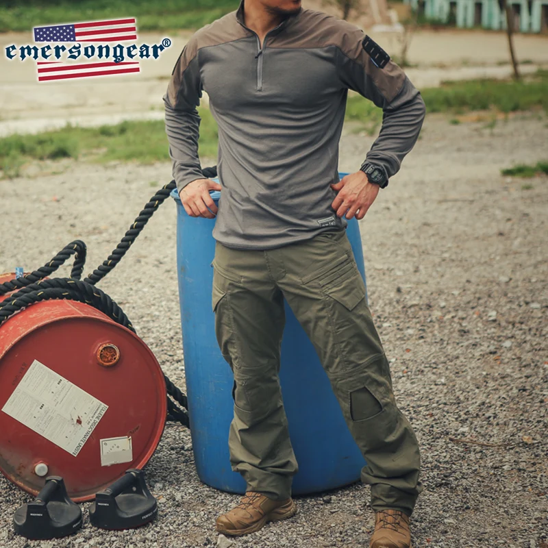 Emersongear-Camiseta de entrenamiento para hombre, camiseta de manga larga estirada de secado rápido para aventuras al aire libre, camisetas para caza, ciclismo y senderismo - imagen 5