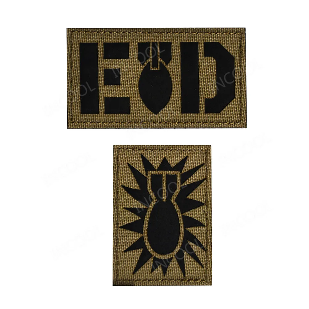 Parches reflectantes infrarrojos EOD, parches tácticos, insignias de tela que brillan en la oscuridad, pegatina de bucle de gancho para ropa de gorra - imagen 5
