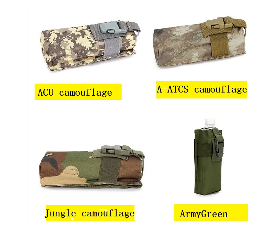 Bolsa de botella de agua multifuncional al aire libre, bolsa de walkie-talkie táctica Molle, ventilador militar, bolsa de accesorios de camuflaje para deportes al aire libre - imagen 4