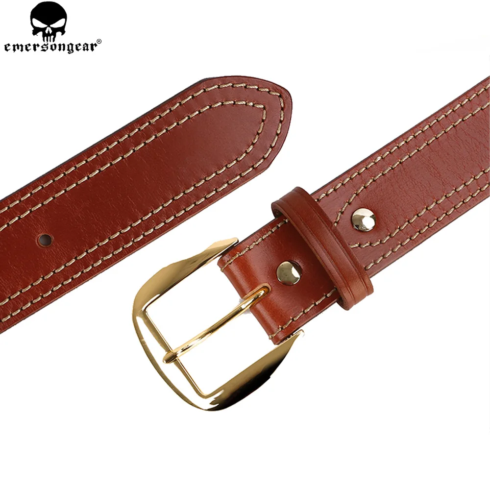 Emersongear-Cinturón táctico de cuero para hombre, cintura SB6, cosido elegante, cinturón de trabajo de 1,75 pulgadas, hebilla de latón, cinturón de sillín Superior EM9522 - imagen 3