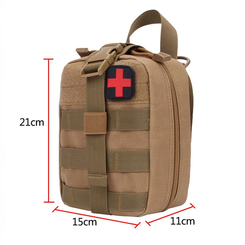 Bolsa Molle de nailon para caza, Kit de primeros auxilios de viaje al aire libre, bolsa médica táctica, paquete de cintura para acampar, escalada, bicicleta, senderismo, bolsa deportiva - imagen 4
