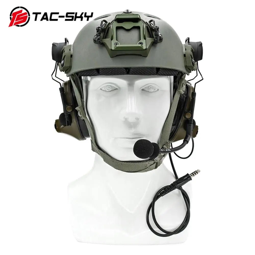 TAC -SKY COMTA II auriculares tácticos COMTA II casco soporte reducción de ruido auriculares tácticos y PTT táctico PTT U94ptt FG - imagen 5
