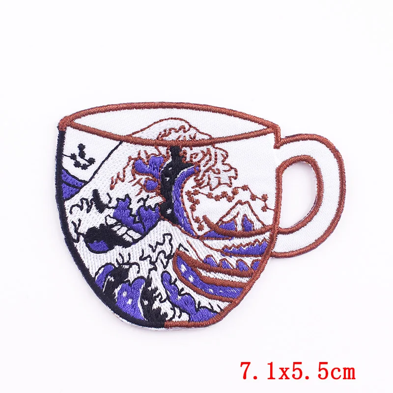 Prajna10uds. Parches bordados de olas para ropa, parches termoadhesivos para planchar en la ropa, apliques de dibujos animados - imagen 3