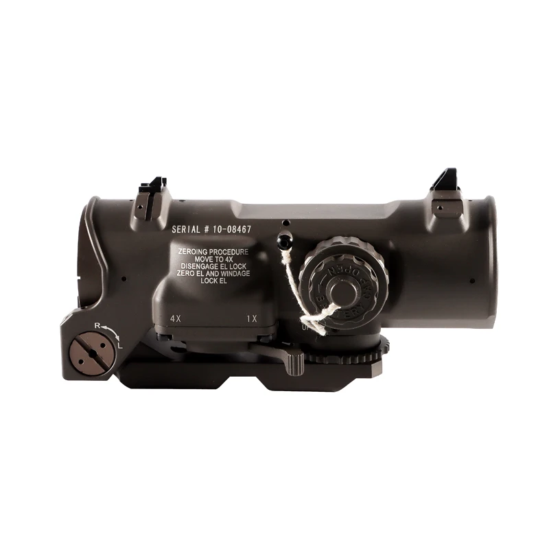 Mira de Rifle fija de doble uso 1x-4x, mira de punto rojo iluminada para Rifle, caza, tiro, mira de punto rojo - imagen 5