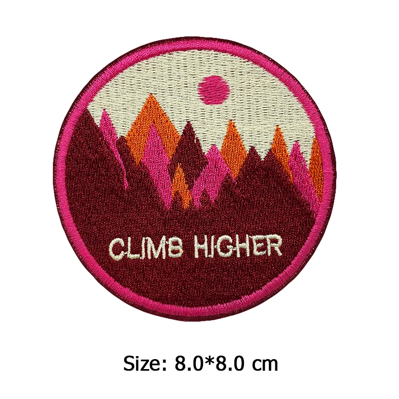 Parches bordados rosas para camiseta de tacón alto, flor, diablo, pez, corazón, apliques de rayas para planchar, pegatinas para ropa, insignias - imagen 5