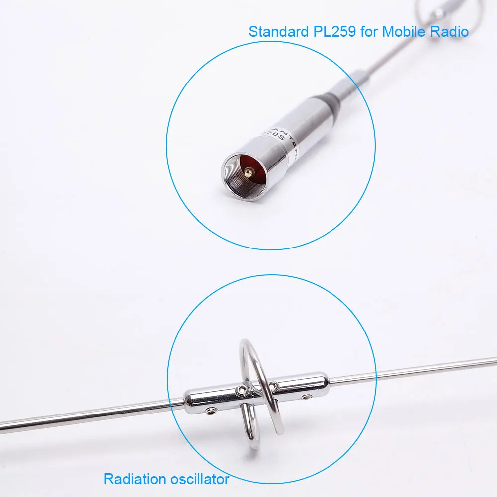 NAGOYA-antena de NL-770S PL259, Conector de banda Dual UHF/VHF 144/430MHz 150W 2,15/3.0dBi, Walkie Talkie, tipo SL16/UHF-J/M - imagen 2