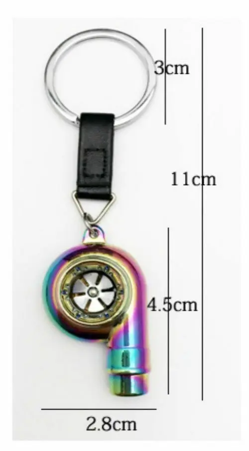 Llavero con sonido de silbato Real Turbo, llavero con anillo de turbina giratoria - imagen 4