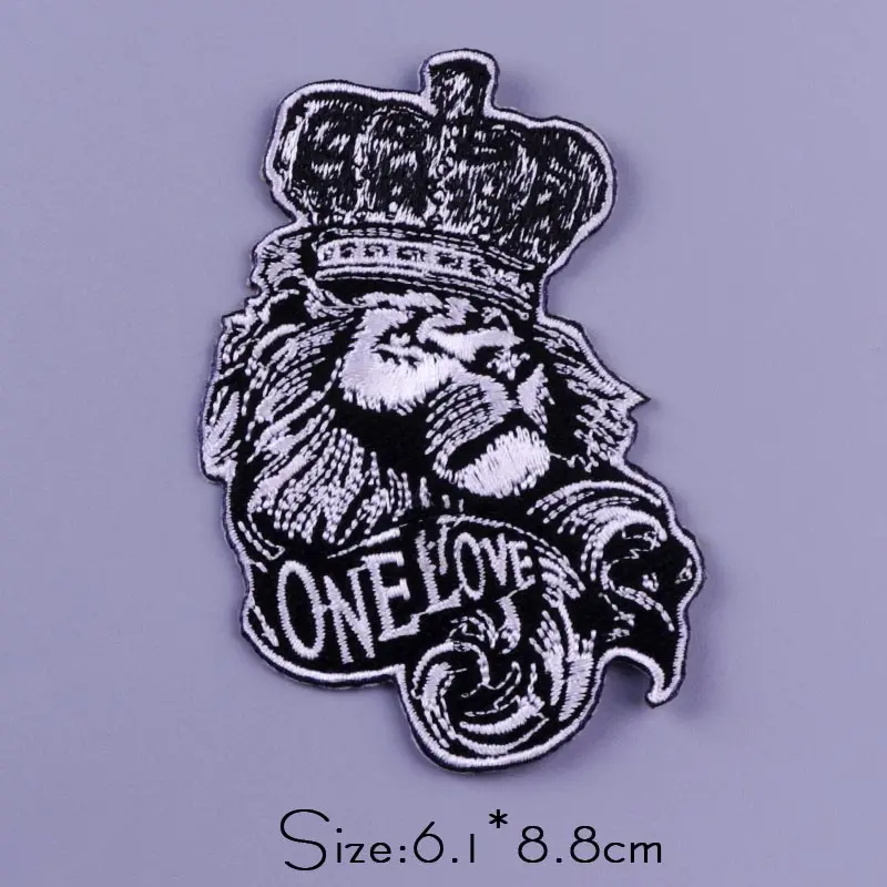 Parches de pico de Doctor para ropa, insignia de león, parche de rayas de terror, parches para planchar en la ropa, parche bordado Hippie, pegatina Punk - imagen 5