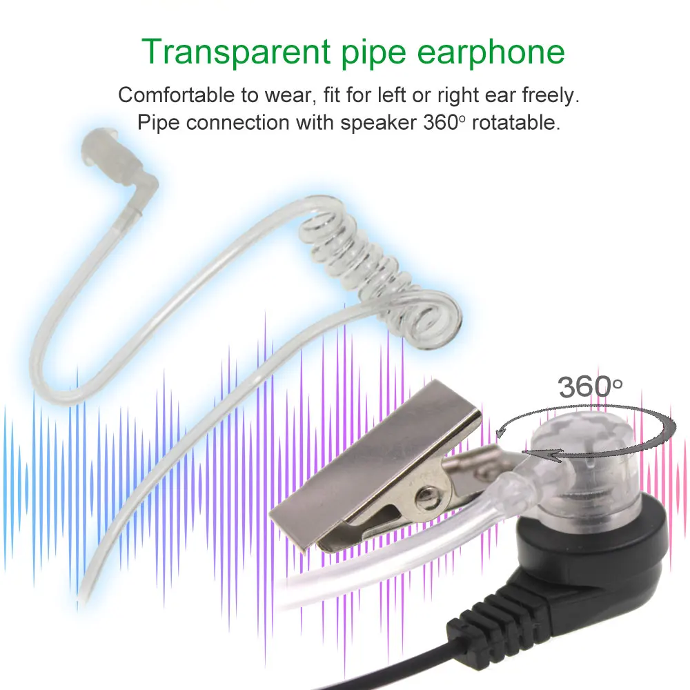 Auricular con cable de tubo de aire para AT-G2.0-K1, UV-82, UV-5R plus, walkie-talkie de mano con enchufe K - imagen 3