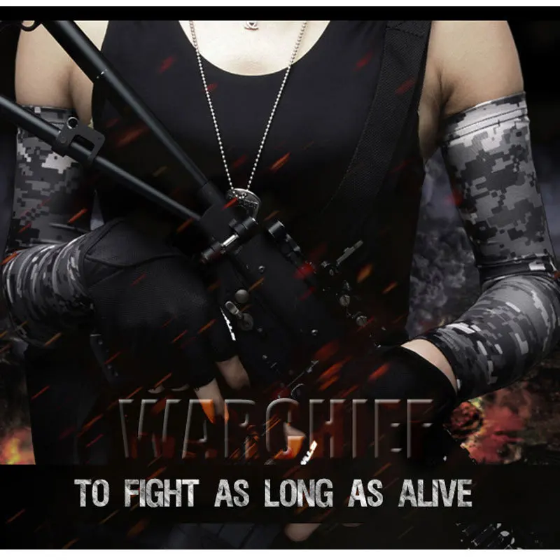 Equipo de supervivencia en el campo, mangas elásticas de camuflaje para brazos, manga para brazo de ciclismo, protector solar, transpirable, caza al aire libre, 11 colores - imagen 5