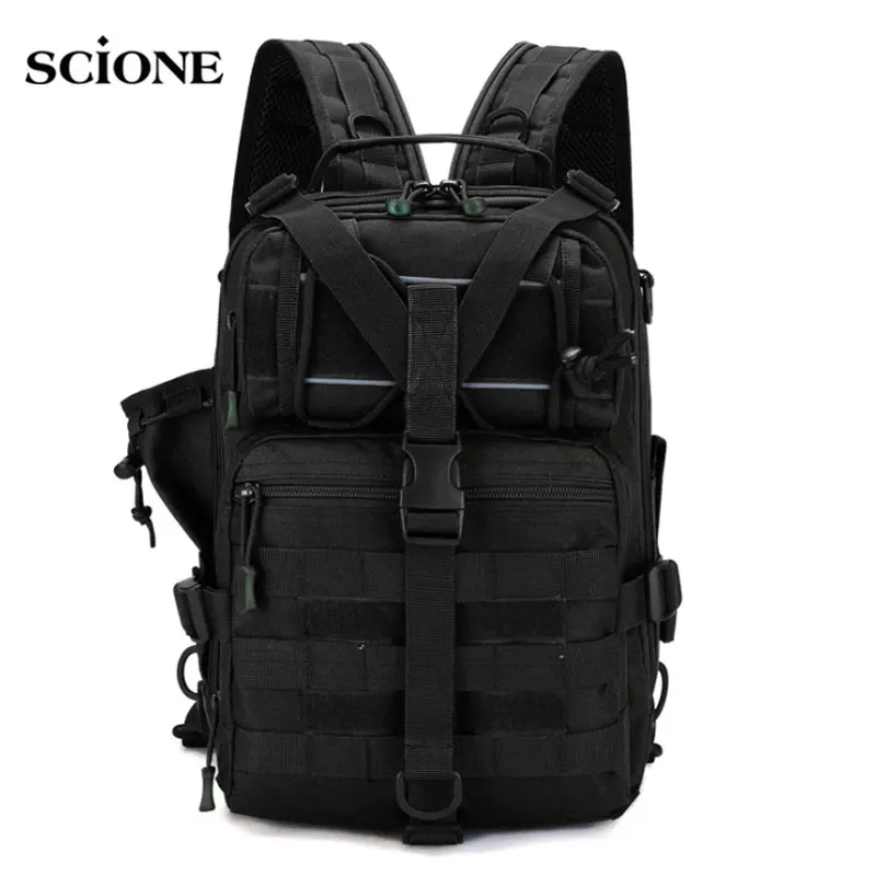 Mochila de pesca para hombre, bolsa táctica de viaje al aire libre, Ejército Molle militar, senderismo, Trekking, escalada, XA249WA - imagen 2
