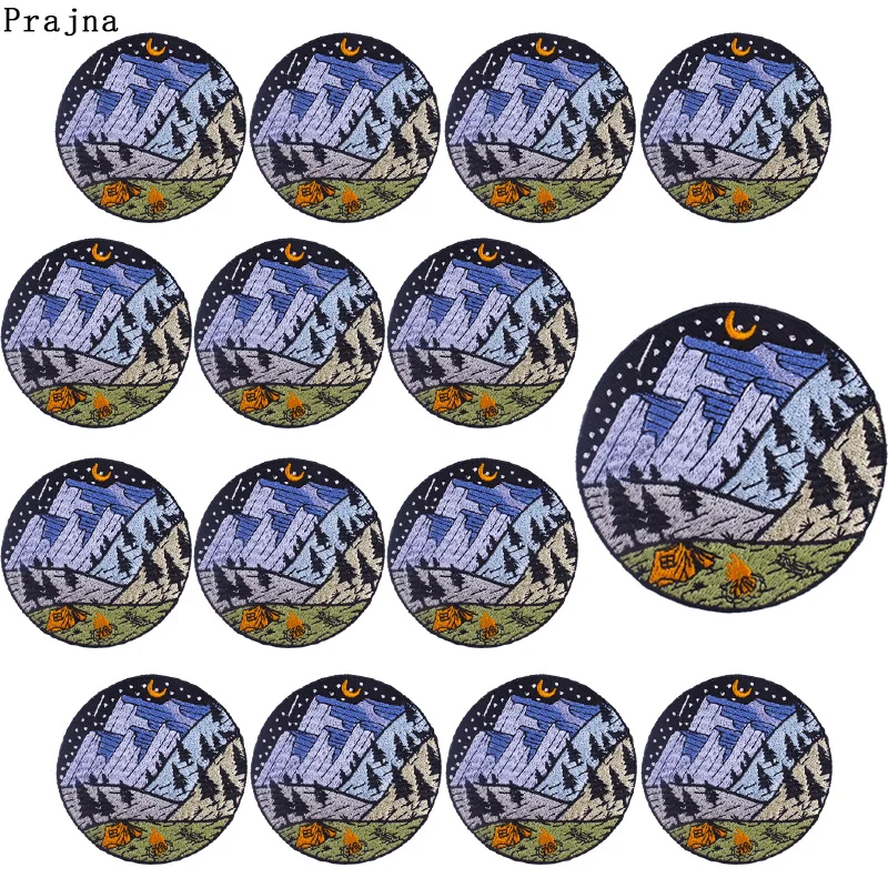 Prajna-Parches bordados para planchar en la ropa, 10 piezas, venta al por mayor, Van Gogh Waves - imagen 4