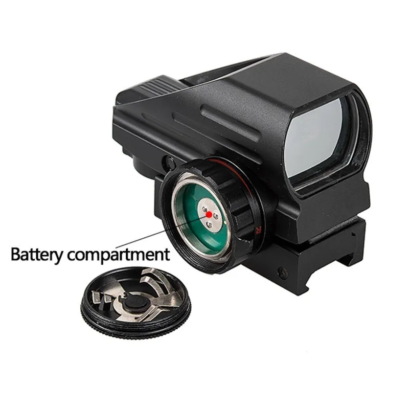Mira telescópica de punto rojo para reflejo táctico, retícula holográfica proyectada, caza, 20mm, montaje en riel 1MOA - imagen 5