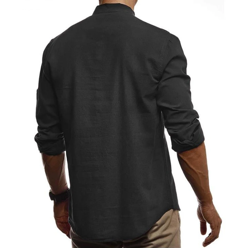 Camisa de manga larga para hombre, jersey de lino de plomo para autocultivo, suave y cómodo, transpirable, para senderismo y acampada - imagen 3