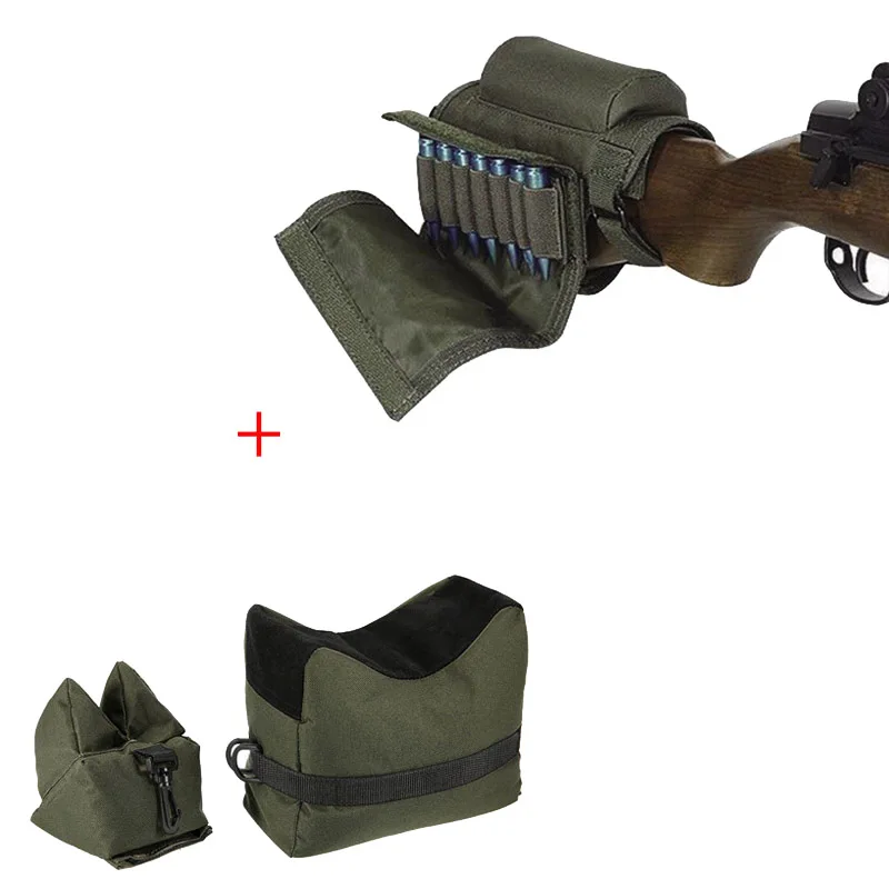 Accesorios de pistola de Rifle de francotirador de caza de tiro del ejército bolsa de soporte frontal y trasero sin relleno + reposapiés táctico con soporte para cargador - imagen 4
