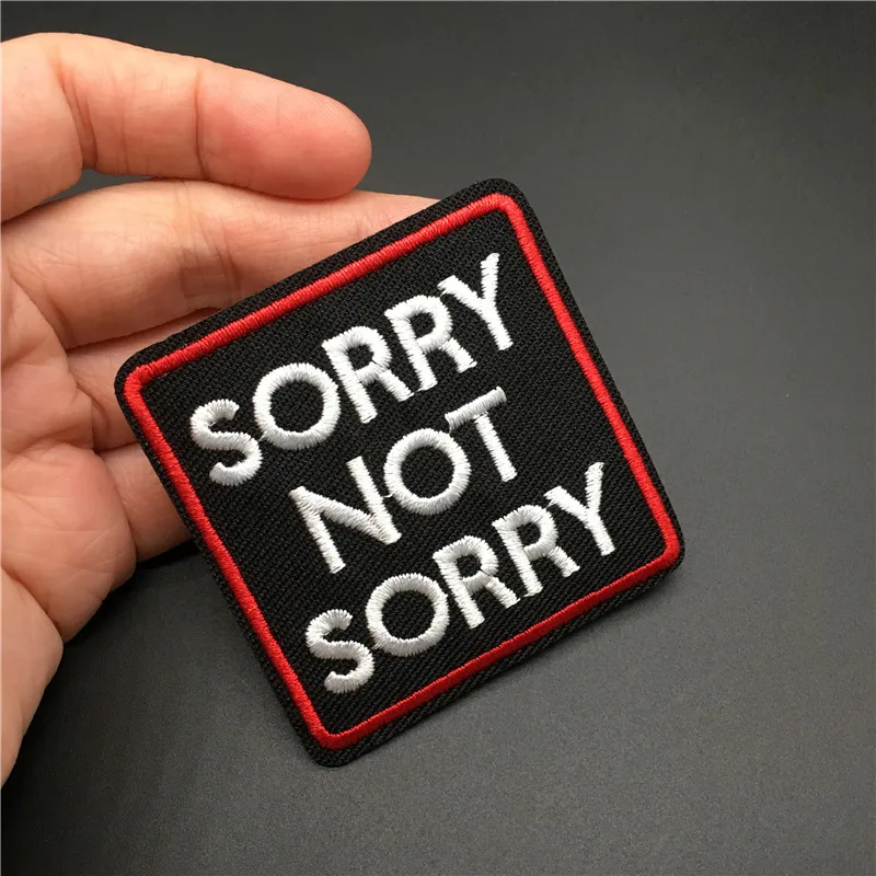 Lo siento no lo siento, parche de hierro DIY en la ropa, insignia, pegatinas de costura, apliques de decoración, rayas bordadas para ropa - imagen 5