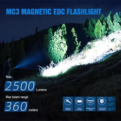 Trustfire Mc3 linterna LED táctica recargable 2500 lúmenes XHP50 IPX8