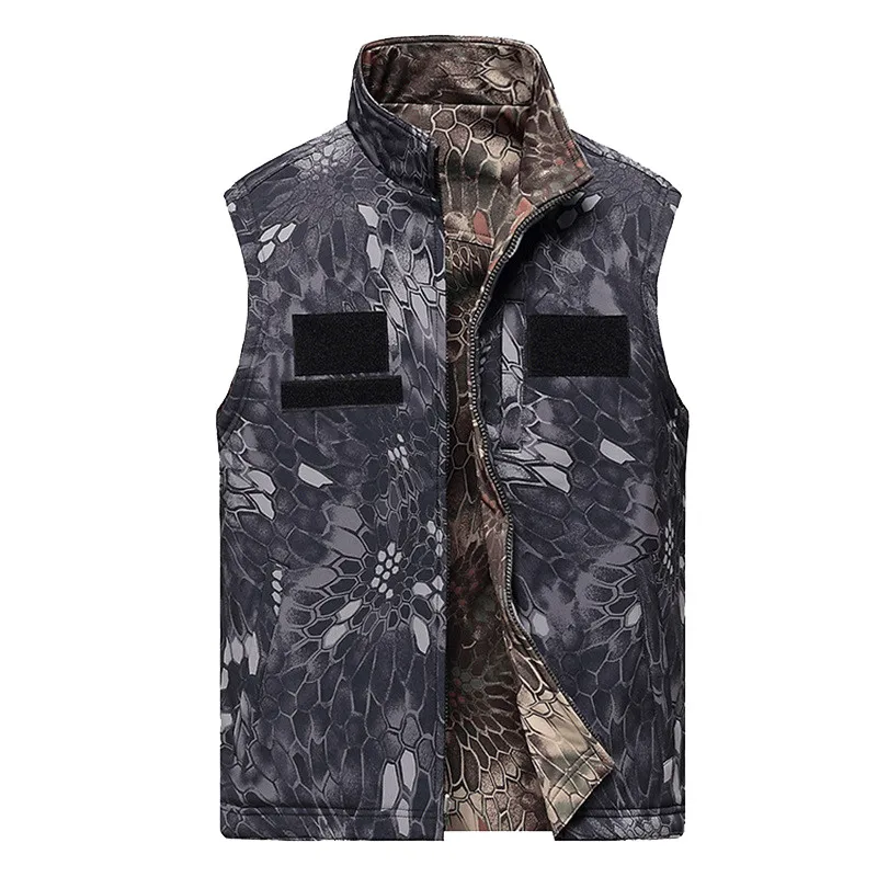 Chaleco Reversible de camuflaje, chaqueta sin mangas, abrigo para exteriores, caza, pesca, deportes, doble cara, Tops de concha suave - imagen 2