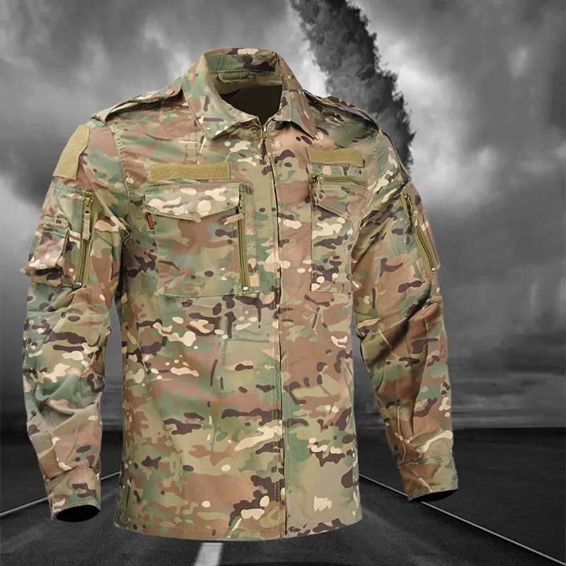 Uniformes tácticos de camuflaje de entrenamiento al aire libre para hombres, ropa de combate militar de campo CS, conjuntos de camisa y pantalones con múltiples bolsillos - imagen 3