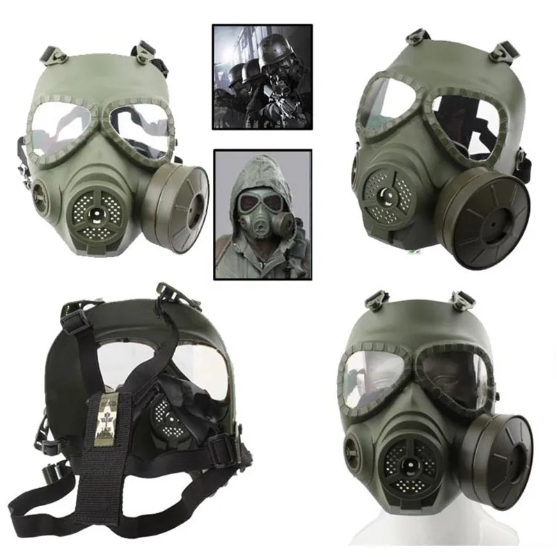 Máscara de Gas de cara completa táctica de calavera tóxica con ventilador CS Wargame, equipo de protección para Paintball, caza, Airsoft, M04 - imagen 4