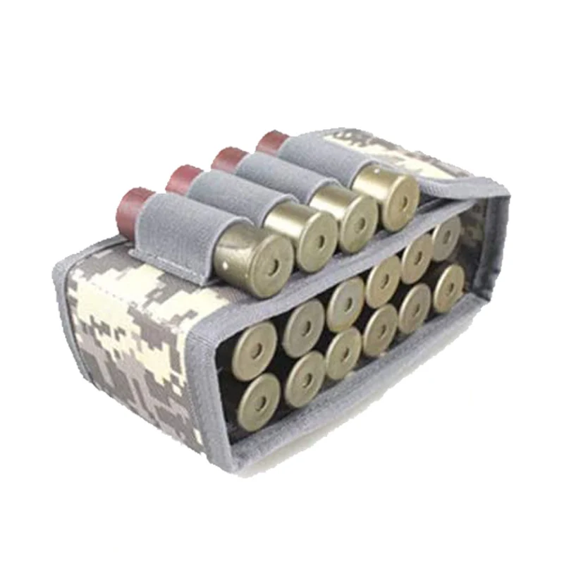 Soporte de carcasa de escopeta plegable, bolsa Molle táctica de 16 cartuchos de escopeta para calibre 12/20G, bolsa de munición de recarga - imagen 4