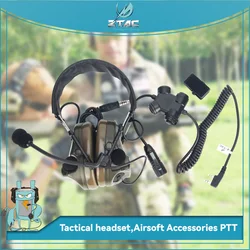 Z-TAC Comta III: auriculares tácticos militares con PTT y cancelación de ruido