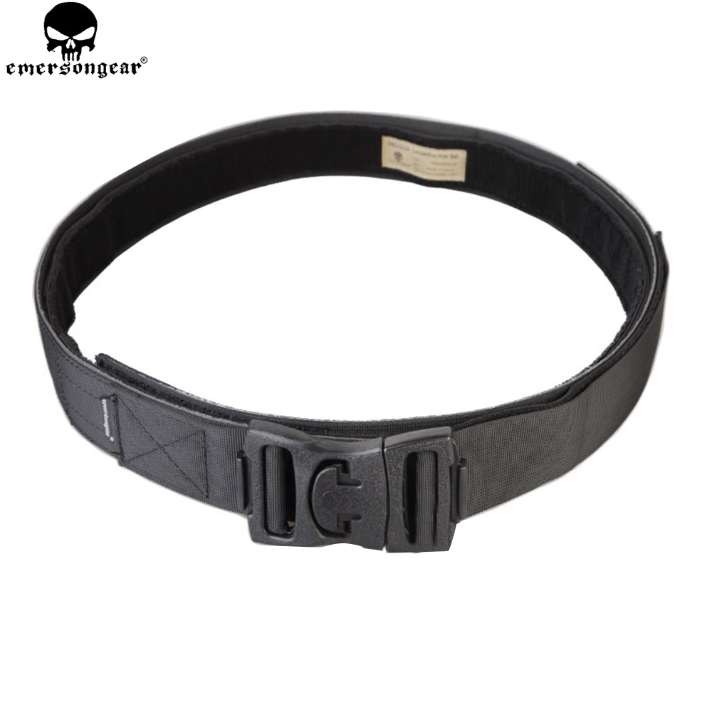 Emersongear-cinturones interiores tácticos competitivos para caza, Airsoft, deporte al aire libre, gancho y bucle ajustables, correa de cintura de combate BK EM9237 - imagen 2
