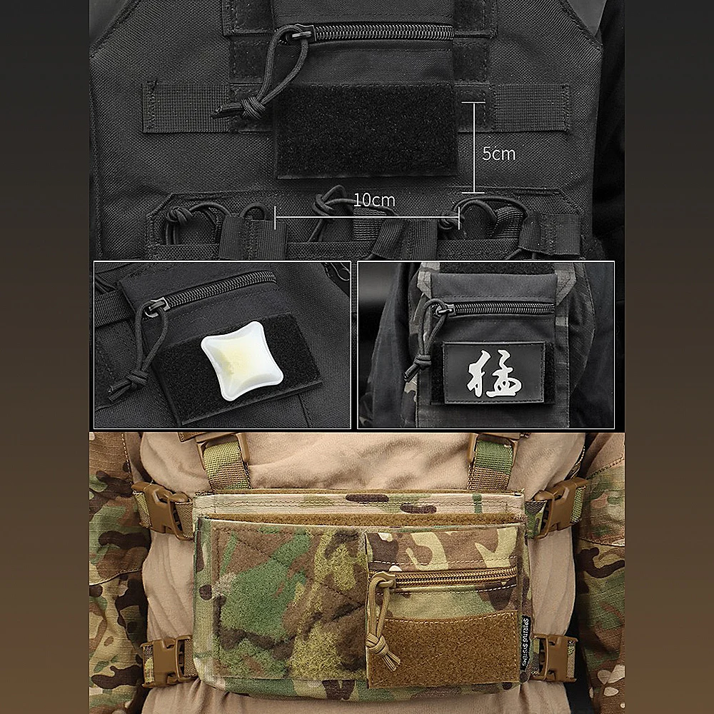 Bolsa colgante táctica portátil para el pecho, chaleco MK3 MK4, Micro bolsa para dulces, almacenamiento de camuflaje de nailon con gancho y bucle S M L - imagen 5