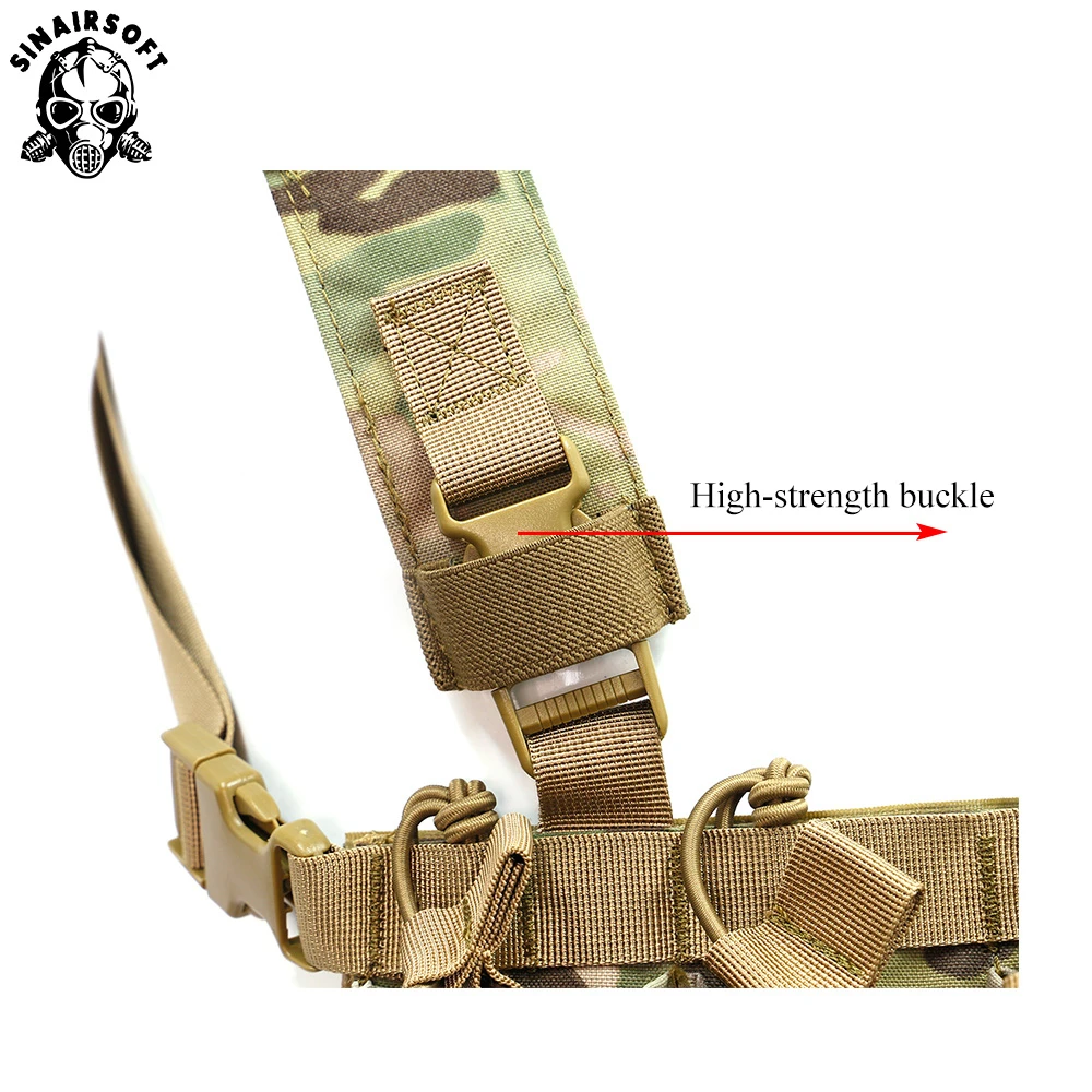 Equipo táctico multibolsillo para Paintball de combate, chaleco de caza, aparejo de pecho, campo de batalla, Camping al aire libre, senderismo, USMC - imagen 5