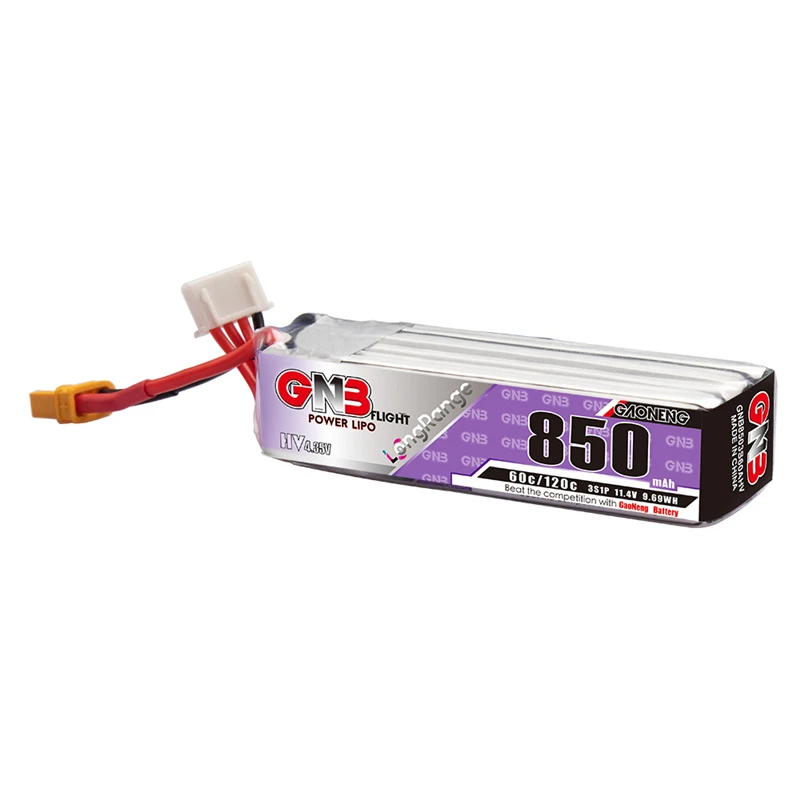 Batería Lipo de 2/4 piezas Max 120C GNB 850mAh 3S 11,4 V HV enchufe de XT30U-F/XT60U-F para Dron de carreras FPV 4 ejes UAV Quadcopter RC - imagen 4