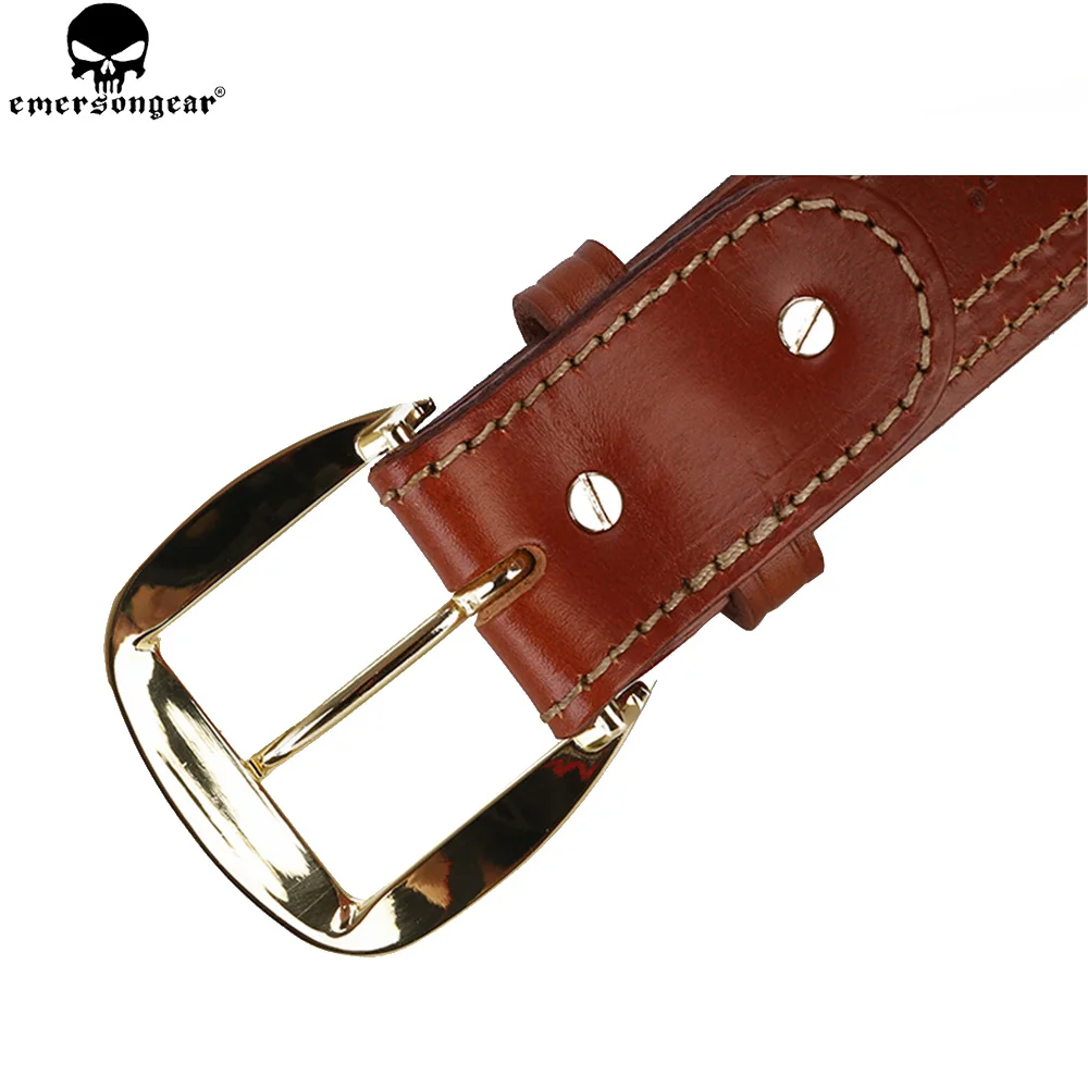 Emersongear-Cinturón táctico de cuero para hombre, cintura SB6, cosido elegante, cinturón de trabajo de 1,75 pulgadas, hebilla de latón, cinturón de sillín Superior EM9522 - imagen 4