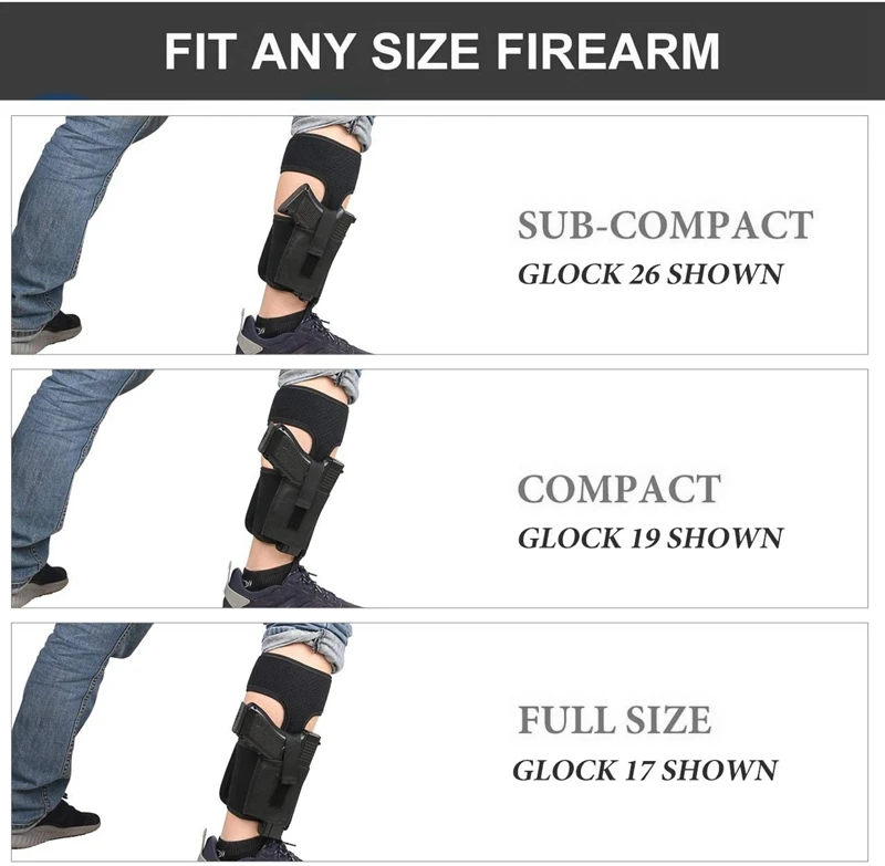 Fundas de tobillo con bolsa para cargador, funda de pistola de transporte oculta para G42 43 27, Ruger LCP, Bodyguard 380, Revolvers, S & W, M & P Shie - imagen 4