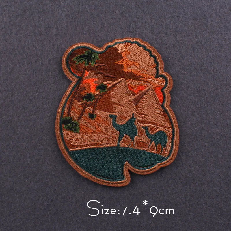 Parches termoadhesivos para planchar en la ropa, parches bordados de montaña, pegatinas de insignias para exteriores - imagen 5