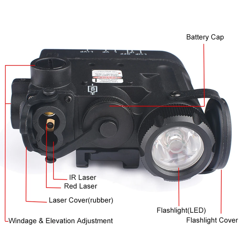 WADSN-puntero láser DBAL-D2, punto rojo, luz blanca, IR, multifunción, DBAL, MKII, táctico, Airsoft, luces para armas - imagen 4