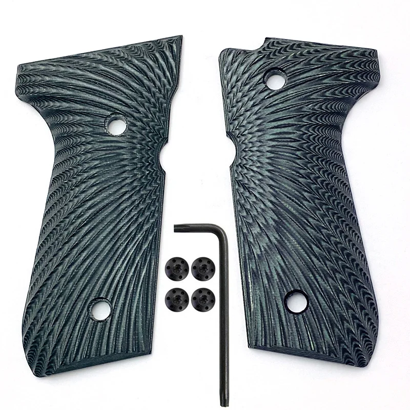 Sunburst Texture G10 Empuñaduras Parche de mango Beretta 92fs empuñaduras de tamaño completo, 92 fs, M9,92a1,96a1,92 INOX, con escala de empuñaduras de pistola con tornillos - imagen 3