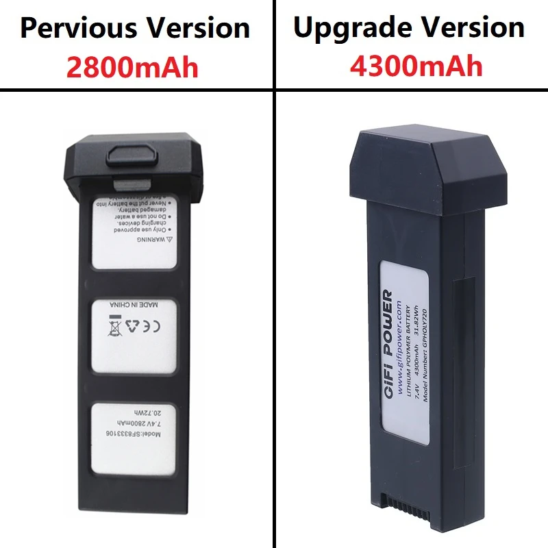 Batería de litio mejorada de 7,4 V y 4300mah para HS720 HS720E, accesorio plegable para cuadricóptero sin escobillas, batería para Dron UAV con Control remoto - imagen 3