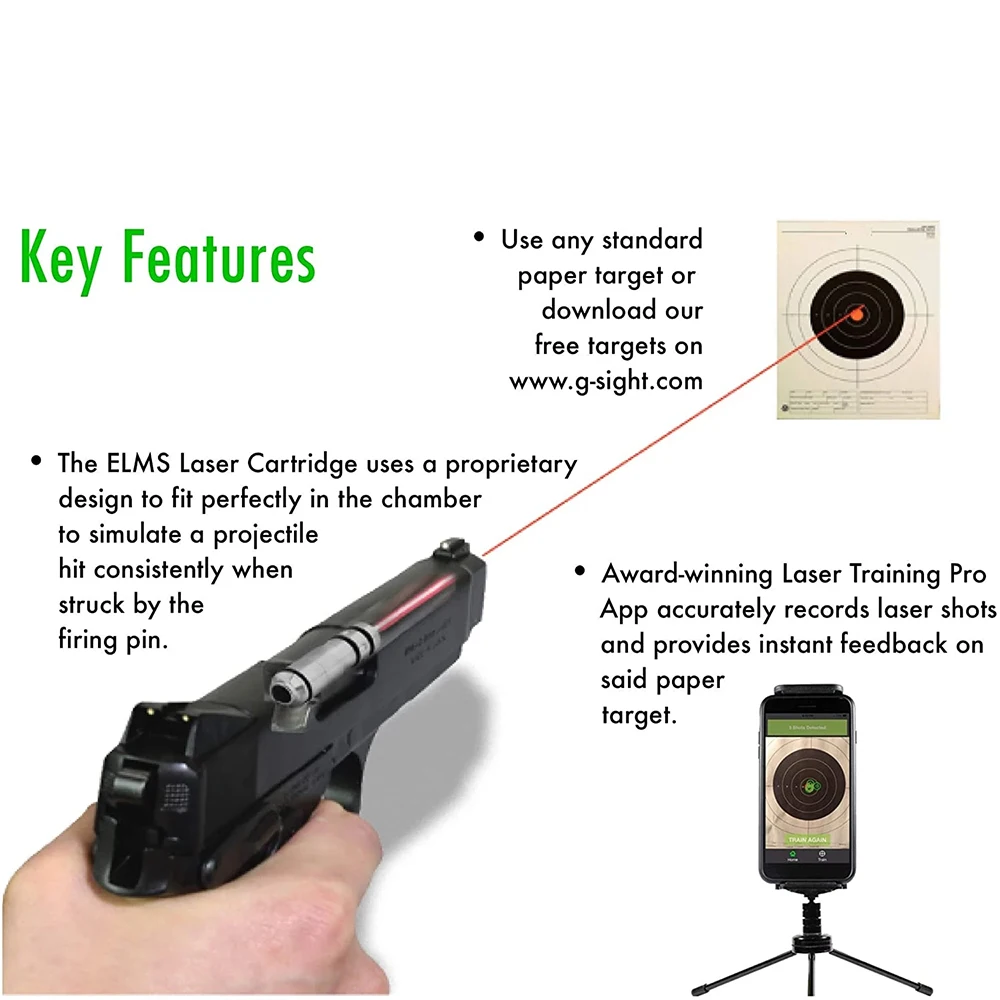 Bala de entrenamiento láser de 9mm, tapa a presión para práctica de tiro, 9x19mm, 9x18mm, .223Rem, 38ACP .38Super - imagen 5