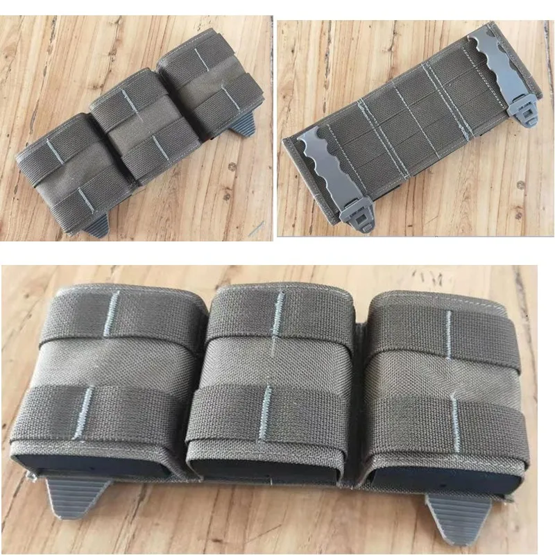 Sistema de bolsa de revista triple, chaleco táctico, bolsas de clip de munición, bolsillo de soporte, 5,56 + 5,56 + 5,56 - imagen 2