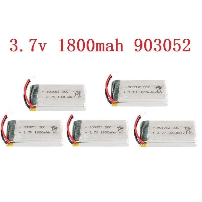 1/2/5/10 Uds 3,7 v 1800mAh batería recargable para SYMA X5SW X5 X5S X5C M18 H5P KY601S 903052   Batería Lipo de 3,7 V con enchufe XH2.54 - imagen 5