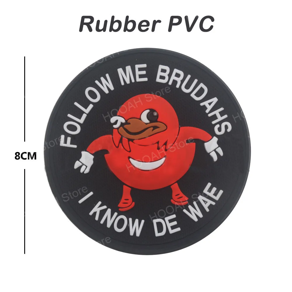 Parche Ugandan Knuckles Follow Me I Know De Wae, aplique De gancho y bucle, insignia Meme negra - imagen 2