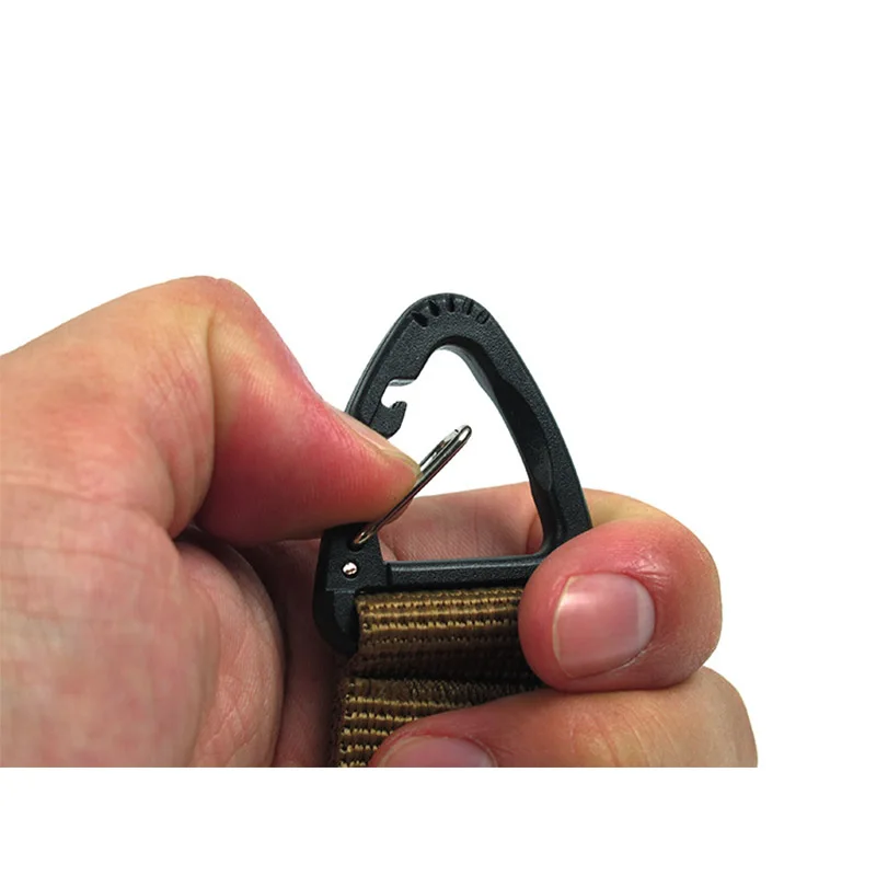 Hebilla triangular para exteriores, cinta de nailon fija, llavero, mochila, sujetador de cintura, gancho para llaves, caza, senderismo, correas de mosquetón, 3 uds. - imagen 3