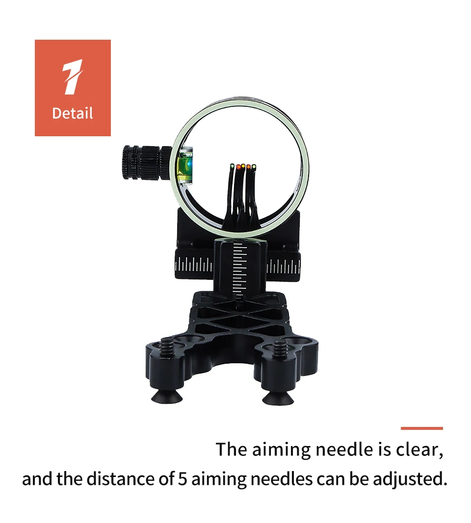 Toparchery-Arco recurvo Universal de cinco Pines, accesorio de tiro con arco, vista ajustable, negro, Tp1550 - imagen 2