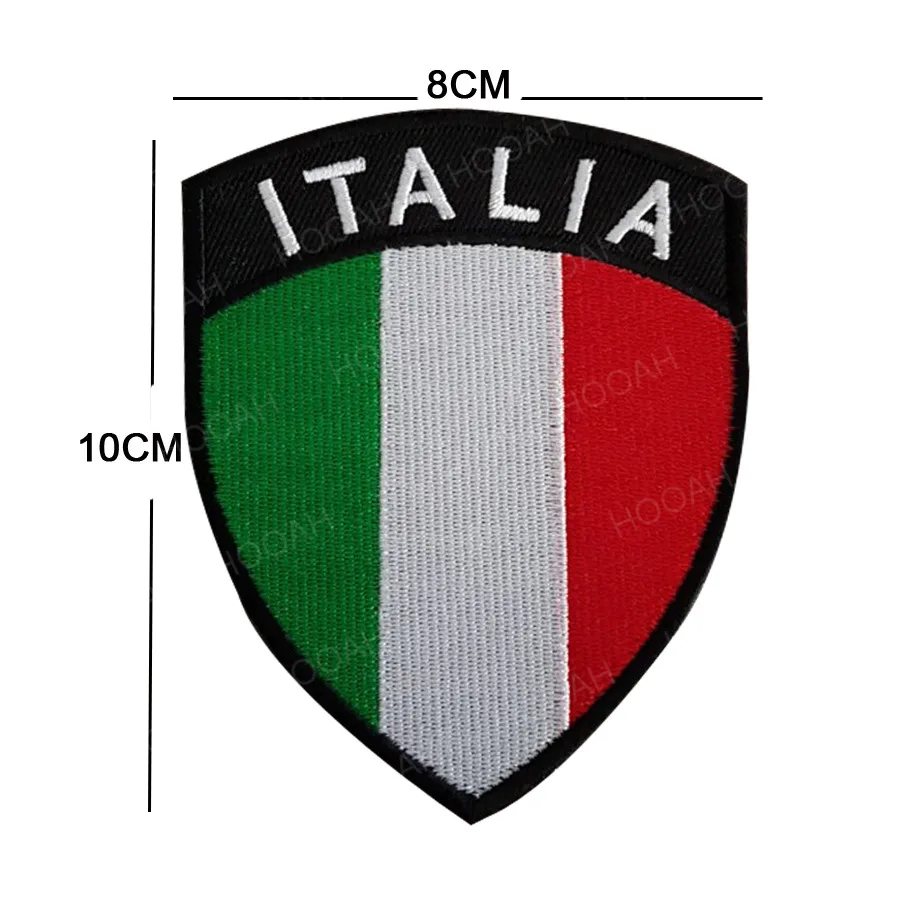 Parche bordado de la bandera de Italia, emblema táctico, apliques, insignias bordadas de goma de PVC italiano de Italia - imagen 4
