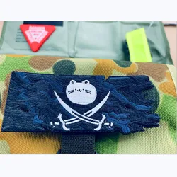 Parche bordado gato pirata – termoadhesivo para ropa y mochila